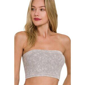 NWT Zenana Washed Ribbed Seamless Tube Top